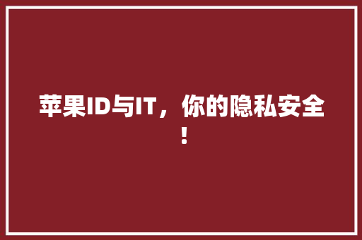 苹果ID与IT，你的隐私安全！ SEO关键词