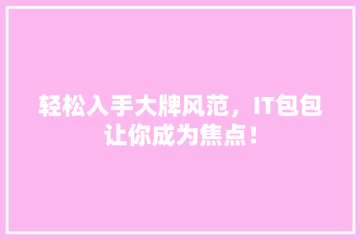 轻松入手大牌风范，IT包包让你成为焦点！ SEO关键词
