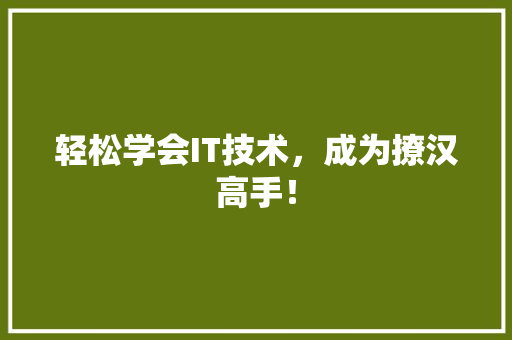 轻松学会IT技术，成为撩汉高手！ 必应SEO
