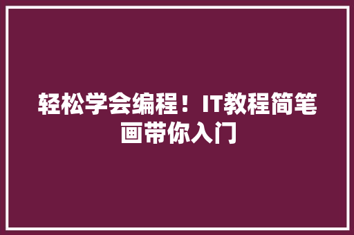 轻松学会编程！IT教程简笔画带你入门 百度SEO