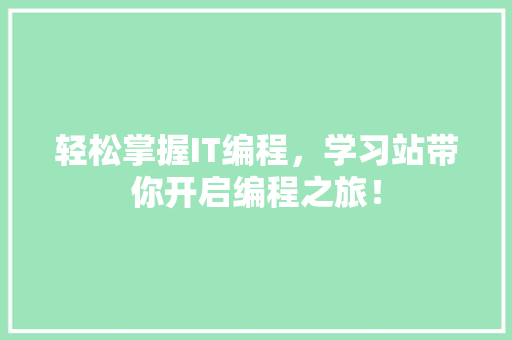 轻松掌握IT编程，学习站带你开启编程之旅！ SEO关键词