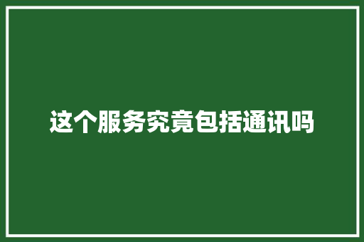 这个服务究竟包括通讯吗 百度SEO