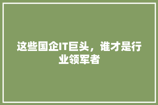 这些国企IT巨头，谁才是行业领军者 必应SEO