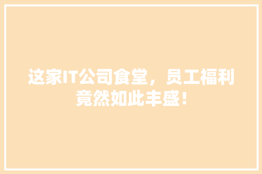 这家IT公司食堂，员工福利竟然如此丰盛！ 必应SEO