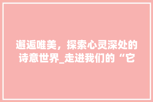 邂逅唯美，探索心灵深处的诗意世界_走进我们的“它”公众号 必应SEO