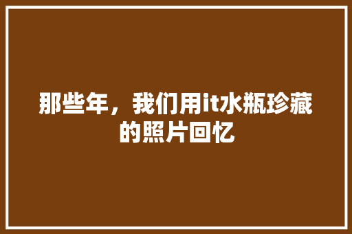 那些年，我们用it水瓶珍藏的照片回忆
