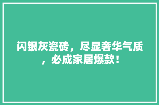 闪银灰瓷砖，尽显奢华气质，必成家居爆款！