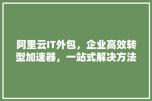 阿里云IT外包，企业高效转型加速器，一站式解决方法！