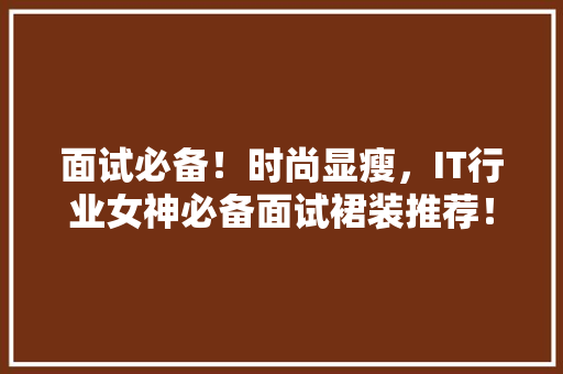 面试必备！时尚显瘦，IT行业女神必备面试裙装推荐！