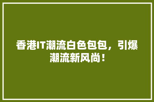 香港IT潮流白色包包，引爆潮流新风尚！
