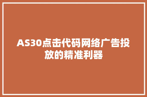 AS30点击代码网络广告投放的精准利器 必应SEO