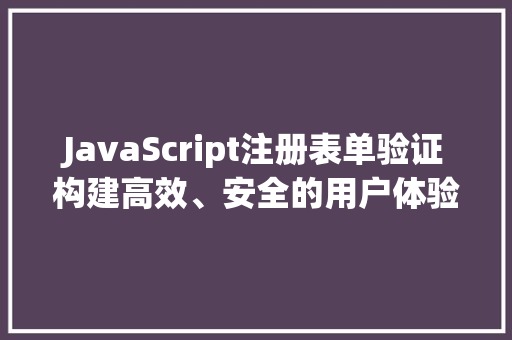 JavaScript注册表单验证构建高效、安全的用户体验 SEO关键词