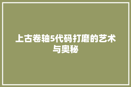 上古卷轴5代码打磨的艺术与奥秘 SEO关键词