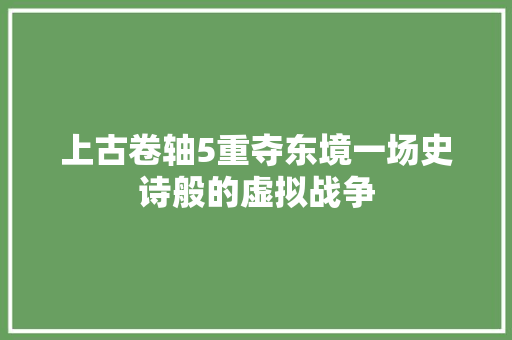 上古卷轴5重夺东境一场史诗般的虚拟战争 百度SEO