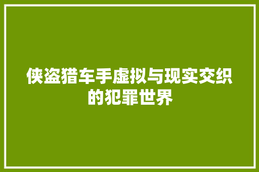 侠盗猎车手虚拟与现实交织的犯罪世界 百度SEO