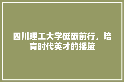 四川理工大学砥砺前行，培育时代英才的摇篮 百度SEO