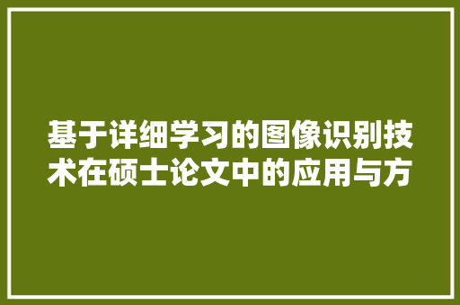 基于详细学习的图像识别技术在硕士论文中的应用与方法 必应SEO