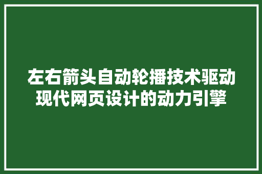 左右箭头自动轮播技术驱动现代网页设计的动力引擎 必应SEO