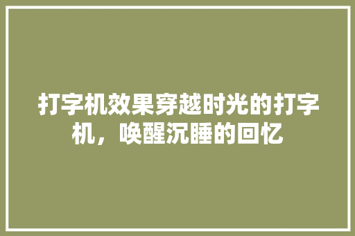 打字机效果穿越时光的打字机，唤醒沉睡的回忆 百度SEO