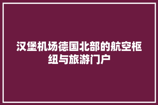 汉堡机场德国北部的航空枢纽与旅游门户 网站建设公司