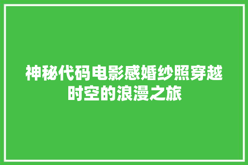 神秘代码电影感婚纱照穿越时空的浪漫之旅