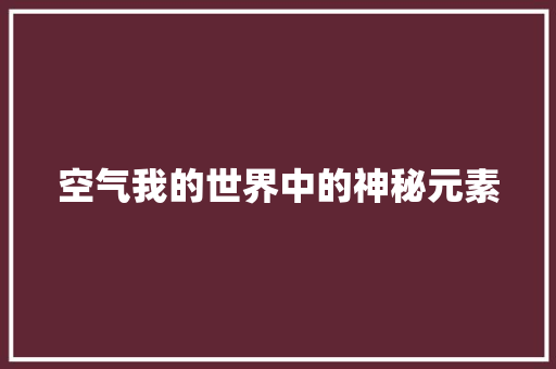 空气我的世界中的神秘元素 SEO关键词