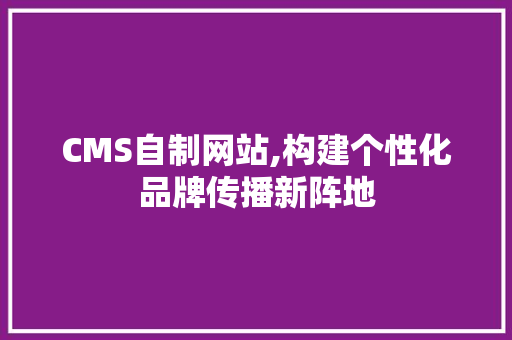 CMS自制网站,构建个性化品牌传播新阵地 SEO关键词