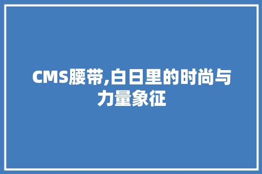 CMS腰带,白日里的时尚与力量象征
