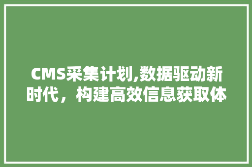 CMS采集计划,数据驱动新时代，构建高效信息获取体系 必应SEO