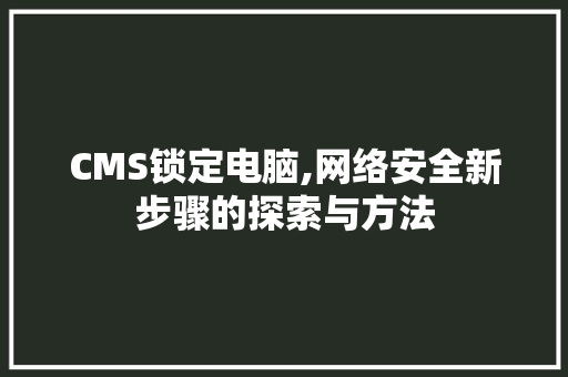 CMS锁定电脑,网络安全新步骤的探索与方法 神马SEO