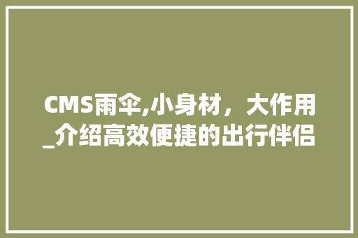 CMS雨伞,小身材，大作用_介绍高效便捷的出行伴侣