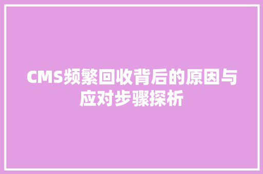 CMS频繁回收背后的原因与应对步骤探析