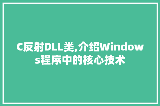 C反射DLL类,介绍Windows程序中的核心技术 神马SEO
