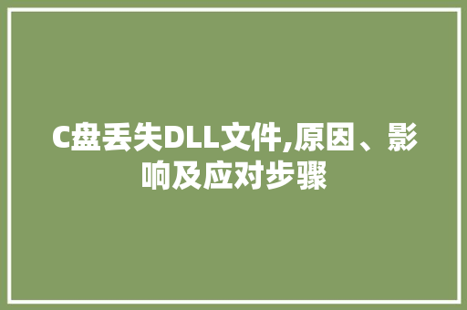 C盘丢失DLL文件,原因、影响及应对步骤 SEO关键词