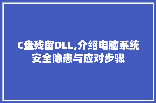 C盘残留DLL,介绍电脑系统安全隐患与应对步骤 网站建设公司