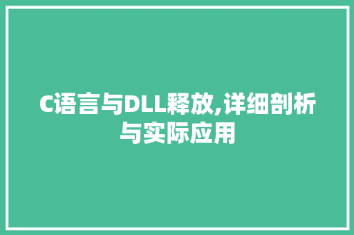 C语言与DLL释放,详细剖析与实际应用 百度SEO