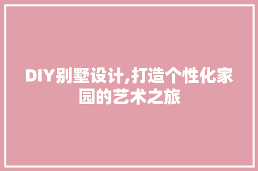 DIY别墅设计,打造个性化家园的艺术之旅 网站建设公司