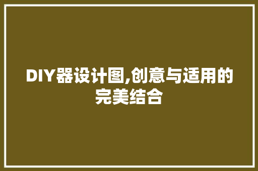 DIY器设计图,创意与适用的完美结合 必应SEO