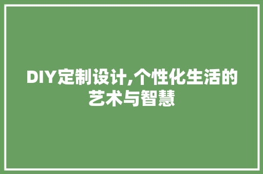 DIY定制设计,个性化生活的艺术与智慧 网站建设公司
