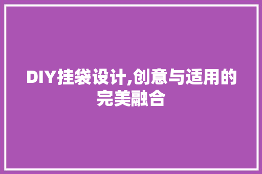 DIY挂袋设计,创意与适用的完美融合 百度SEO