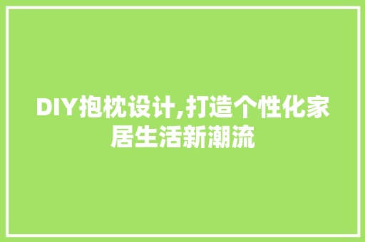 DIY抱枕设计,打造个性化家居生活新潮流 百度SEO