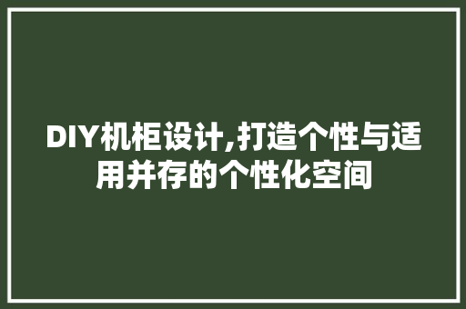 DIY机柜设计,打造个性与适用并存的个性化空间 网站建设公司