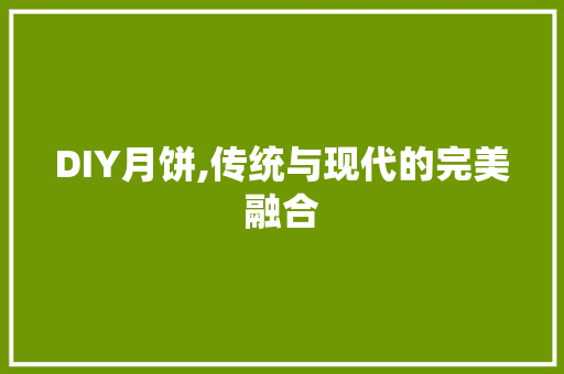 DIY月饼,传统与现代的完美融合 百度SEO