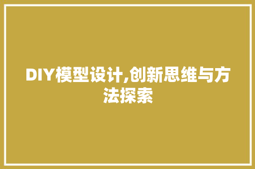 DIY模型设计,创新思维与方法探索 神马SEO