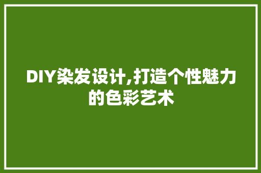 DIY染发设计,打造个性魅力的色彩艺术 网站建设公司