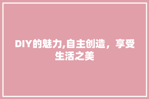 DIY的魅力,自主创造，享受生活之美 百度SEO