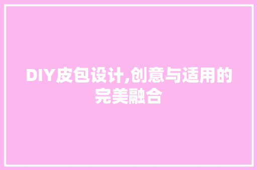 DIY皮包设计,创意与适用的完美融合 网站建设公司