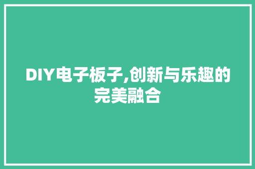DIY电子板子,创新与乐趣的完美融合 必应SEO