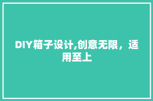 DIY箱子设计,创意无限，适用至上 必应SEO