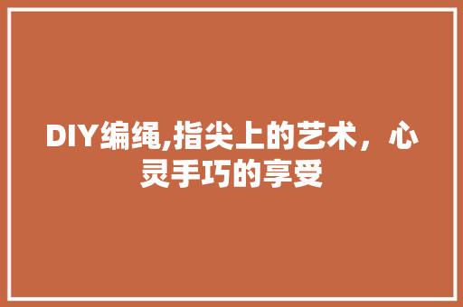 DIY编绳,指尖上的艺术，心灵手巧的享受 网站建设公司